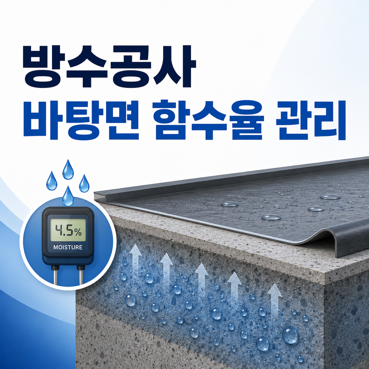 방수공사에서 바탕면 함수율 관리가 중요한 이유